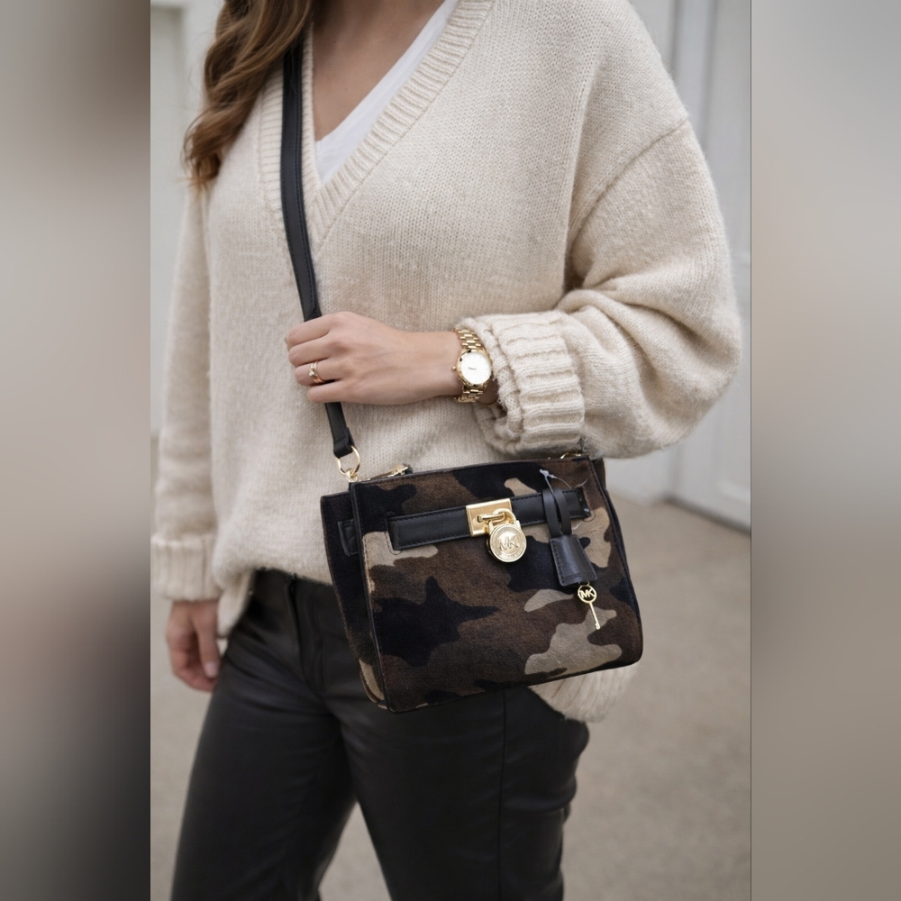 Elegant MK Hamilton Traveler Camouflage Crossbody Bag